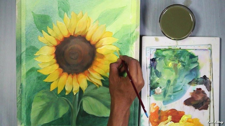 How to Paint Sunflower in Acrylic | step by step