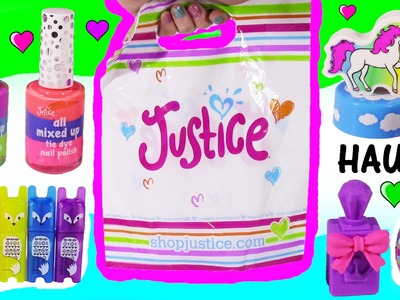 JUSTICE HAUL 2! School Supplies & Makeup BAGS! Tie Dye Nail Polish  Lip Gloss Party Pack! CUTE PENS!