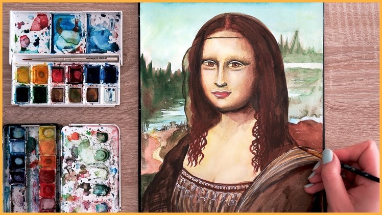Painting the Mona Lisa by Leonardo da Vinci with Watercolors? Art Journal Thursday Ep. 16