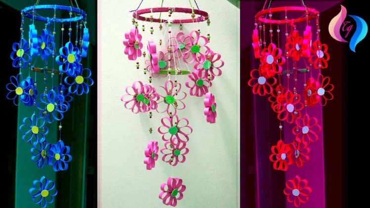 Paper wind chimes craft - How to make wind chimes out of paper - Paper wall hanging ideas