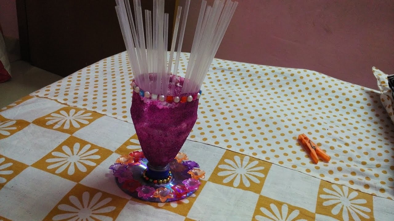 Pen Holder from waste bottle and CD, || DIY || art with neha ||