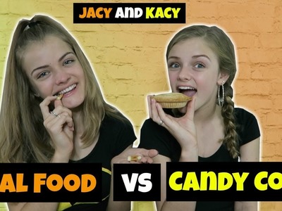 Real Food vs Candy Corn Challenge ~ Jacy and Kacy