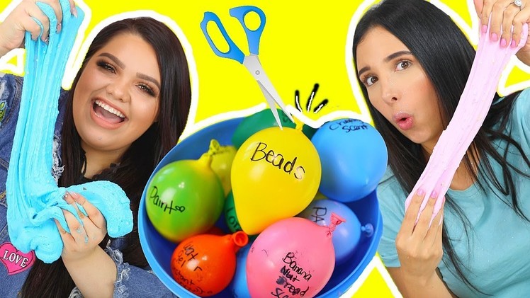 SLIME BALLOON CHALLENGE! Making Slime With Balloons FT MARIALE !