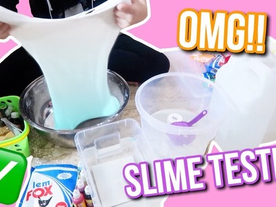 SLIME TESTED VLOG! GLOSSY AND STRECHY SLIME! - vlog bikin slime