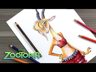 Speed Drawing: Gazelle (Zootopia Disney).Drawing zootropolis Disney
