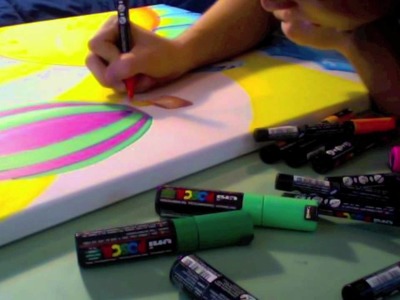 Using Posca Paint Pens on Canvas - 2010