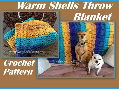 Warm Shells Throw Blanket Crochet Pattern