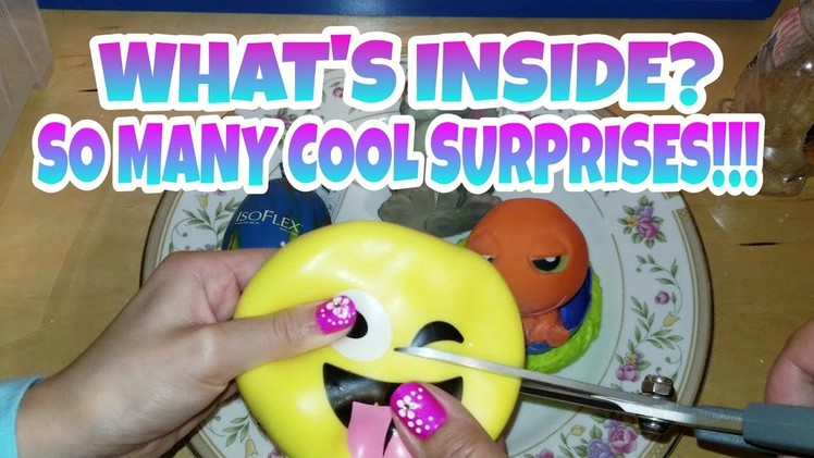 WHAT'S INSIDE MY SQUISHY SQUEEZE TOYS? SO MANY COOL SURPRISES & WE MADE REALLY COOL SLIMES!