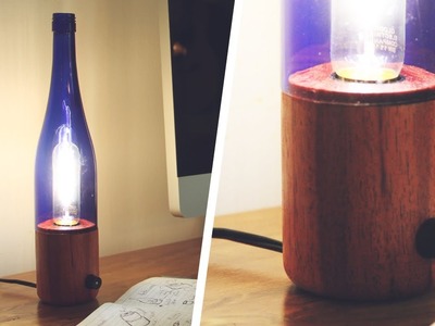 Wood & Bottle Lamp - First Lathe Project
