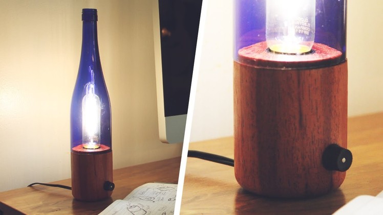 Wood & Bottle Lamp - First Lathe Project