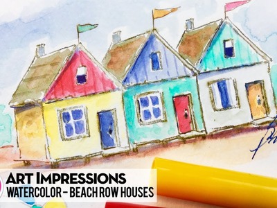 Ai Watercolor - Beach Row Houses