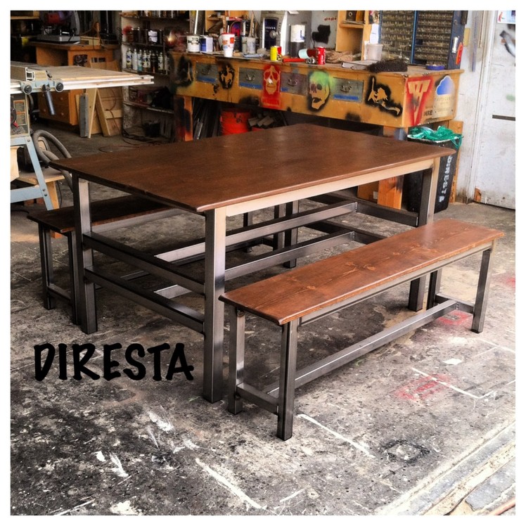 ???? DiResta Matt makes a modern steel.pine table