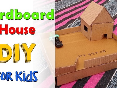 DIY cardboard house-Craft Ideas for Kids-DIY cardboard house from cardboard boxes-Best out of waste