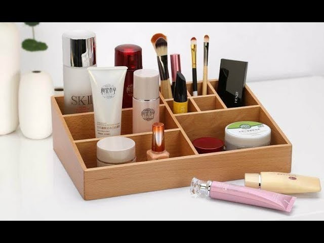 DIY Makeup Storage and Organization Box | DIY DESK ORGANIZER