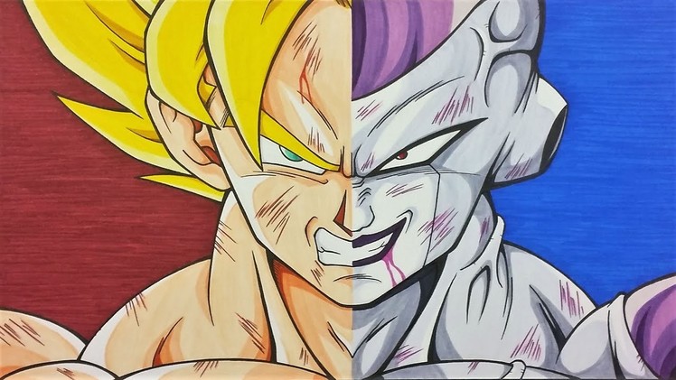 Drawing Goku SSj vs Frieza full Power | Dragonball Z | TolgArt