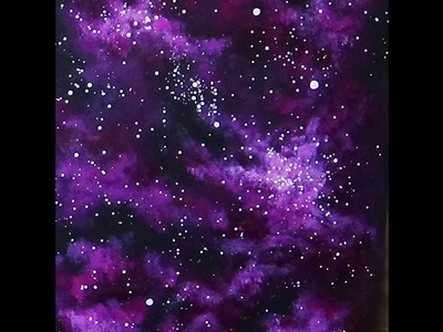 EASY Acrylic Painting Magenta Nebula Time Lapse