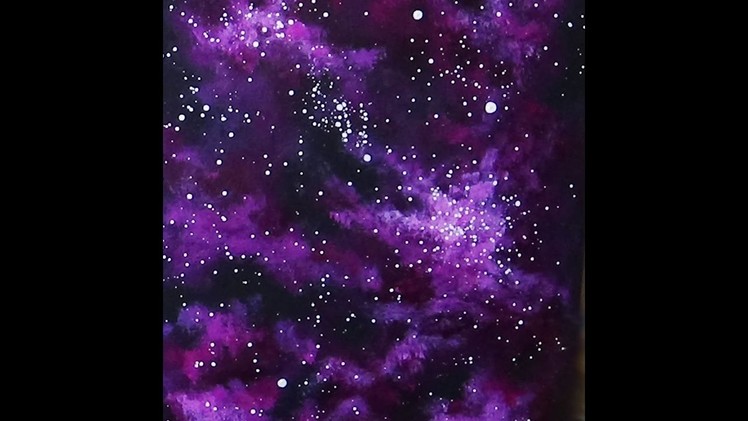 EASY Acrylic Painting Magenta Nebula Time Lapse