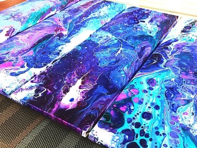 Fluid Painting ART on a CRAFT PALLET with Acrylic Pouring