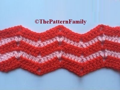 How to Crochet Back Loop Double Crochet Ripple.Chevron Stitch Pattern #77│by ThePatternfamily