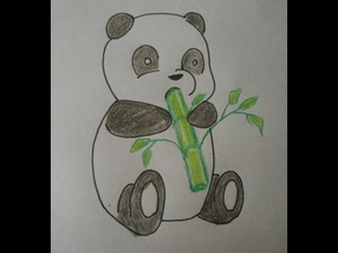 How to Draw a Cartoon Panda Baby:  easy drawing step by step for kids