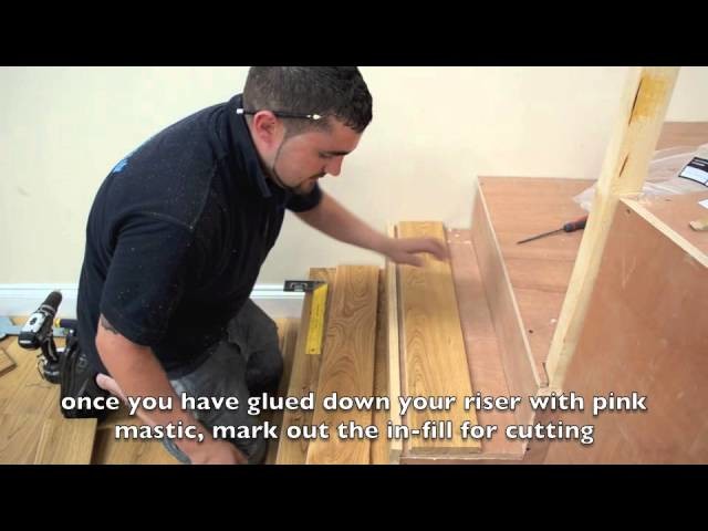 How to fit a wood floor on stairs using a nosing