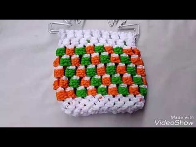 How to make small mobile purse with macrame