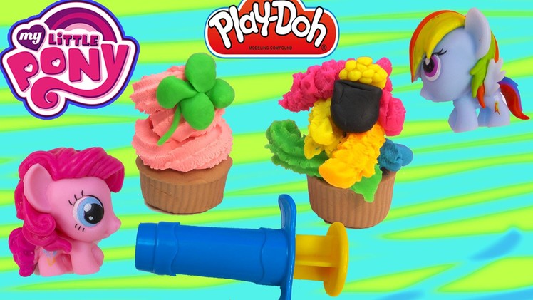 MLP Rainbow Dash Pinkie Pie Playdoh Cupcake Making Frosting My Little Pony for Princess Celestia