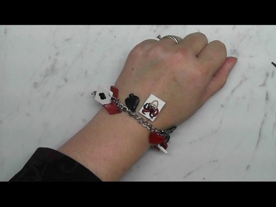 Polymer Clay - "Four of a Kind" Playing Cards Bracelet