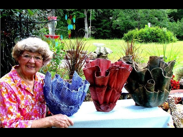 Portland Cement Red Sand Draped Flower Pots In Ga.