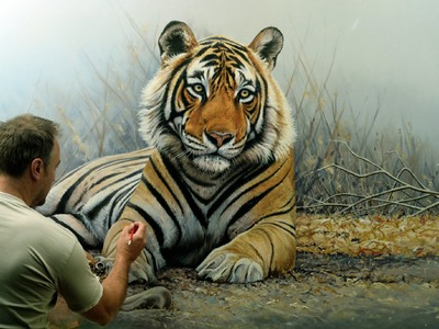 'Prince of India' life-size tiger oil painting