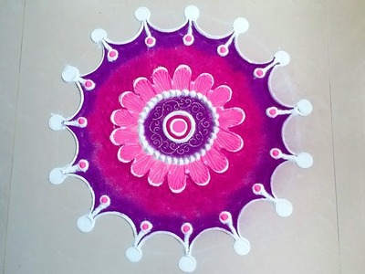 Rangoli designs with colours for DIWALI step by step - Rangoli By Maya !!