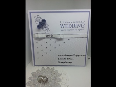 Simple elegant wedding card using "better together" © Stampin up