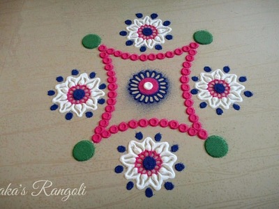 Simple Rangoli Design | Simple Kolam Design