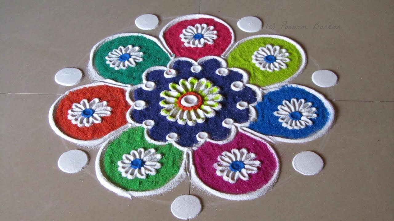 Small, quick and easy rangoli for beginners, Rangoli designs by Poonam