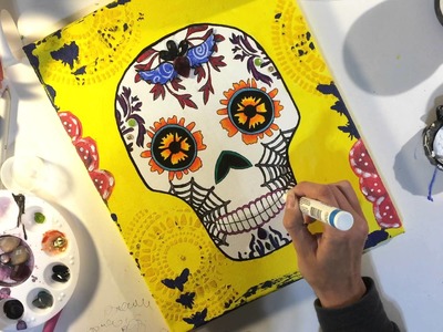 Sugar Skull Tutorial using The Crafter's Workshop Stencils