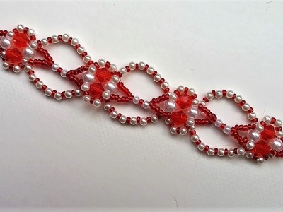 Valentine's Day Beaded bracelet. Jewelry making Beginners project