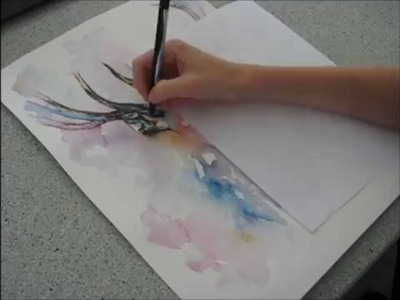 Watercolor Deer - Speed painting by Fiona-Clarke.com