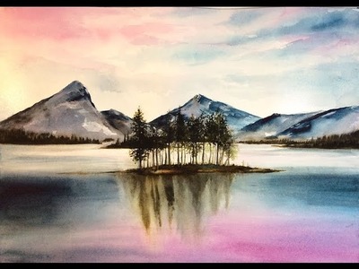 Watercolor Mountains Painting Demonstration