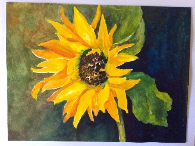 Watercolor tutorial ~ How to paint an easy Sunflower Background