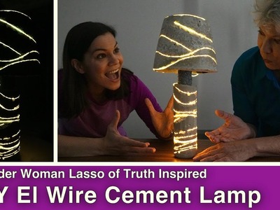 Wonder Woman Inspired: El Wire Cement Lamp