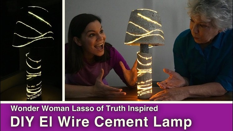 Wonder Woman Inspired: El Wire Cement Lamp