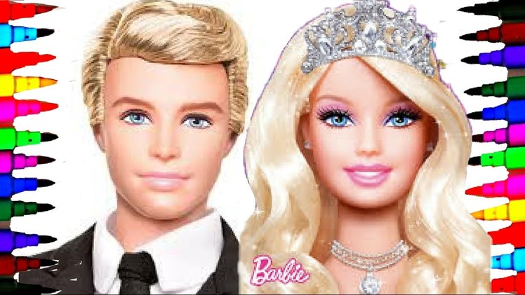 BARBIE and KEN BEST LEARNING Coloring Book l Pages for Children Learning Rainbow Colors Videos