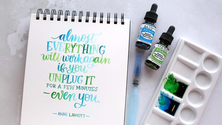 Brush Lettering with Radiant Concentrated Water Colors