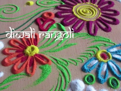 Diwali rangoli design | simple rangoli design | rangoli design with dots