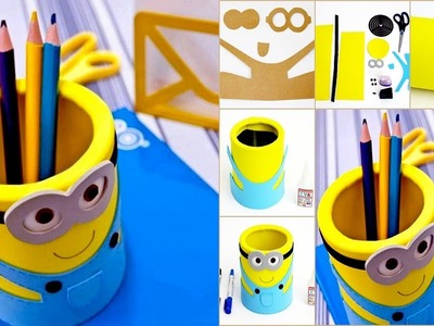 DIY Room Decor & Organization For 2017 - DIY Minions Tin Cans & Foam Papear - Kids Projects #26