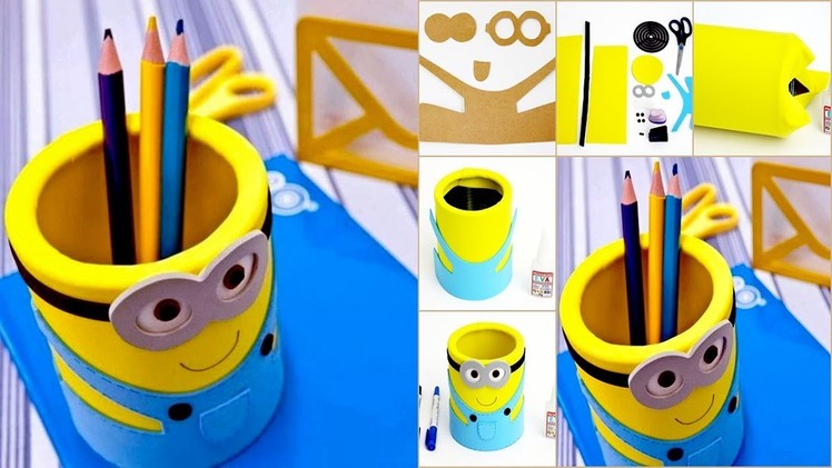 DIY Room Decor & Organization For 2017 - DIY Minions Tin Cans & Foam Papear - Kids Projects #26