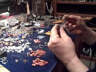 Drill in ancient beads - for the love of ancient beads - EJ Gold at his jewelry bench