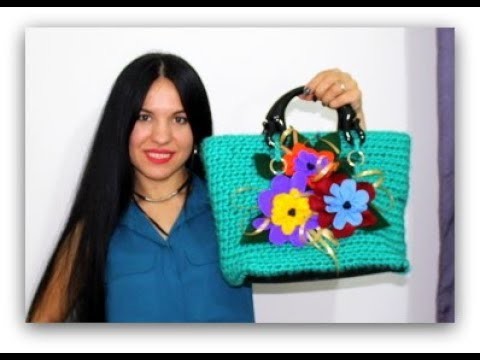 DYI.TUTORIAL: How to make a bag with wool and crochet yarn.Borsa fatta con filo e uncinetto