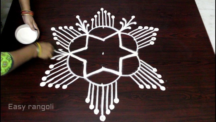 Easy rangoli designs with 5 to 3 interlaced dots || sankranthi muggulu designs || kolam designs