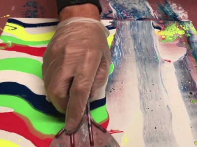 Fluid Painting!! Making Fantastic CELLS!! Dude Uses a Scraper to Swipe Cells!! You Really Should See